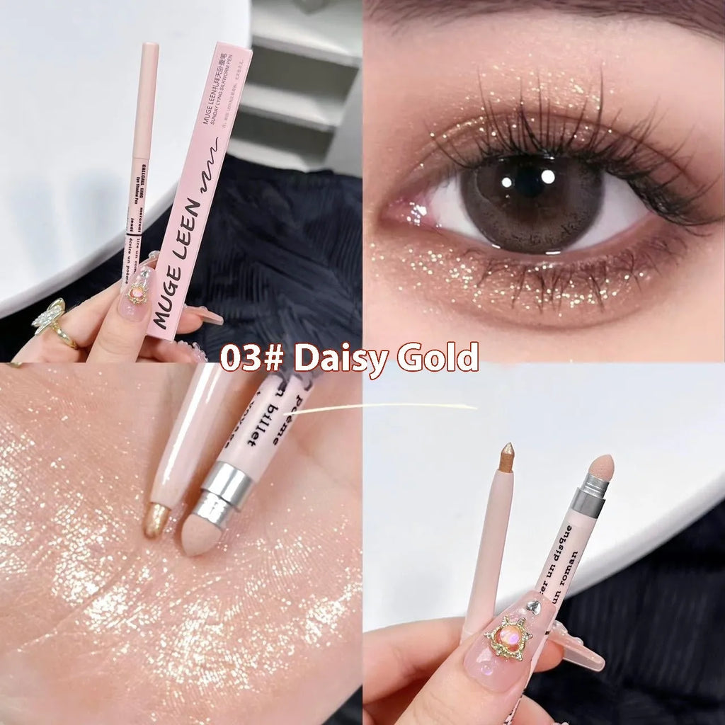 2-in-1 brightening eye shadow pen in a waterproof, smudge-proof formula showing multiple colour options.