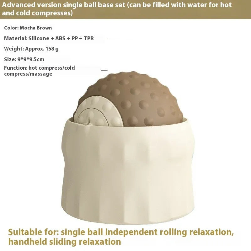 Massage ball for cold and hot compress therapy in caramel mocha and oil fruit green colour options