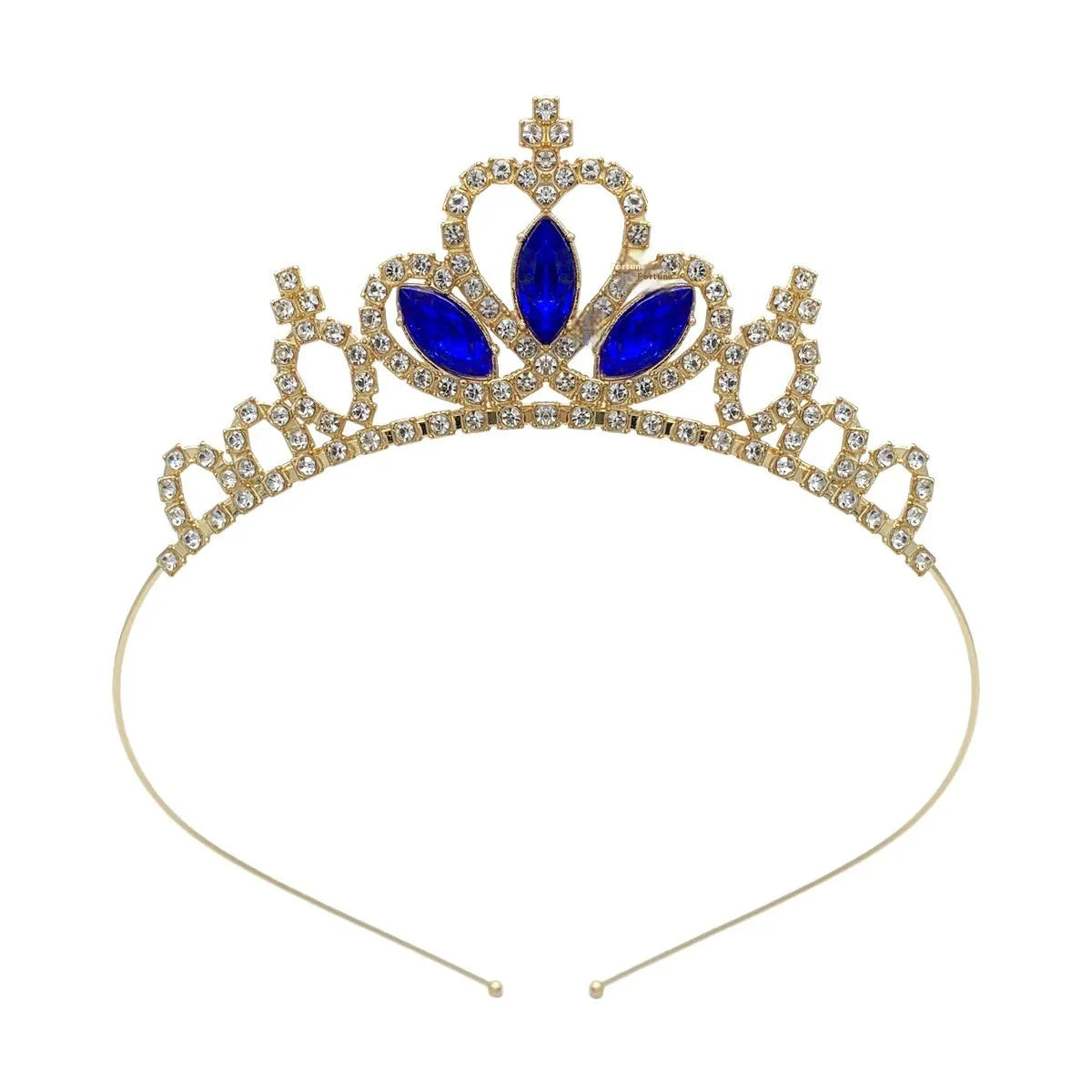 Girl's alloy princess crown with electroplated finish and crystal diamond decorations