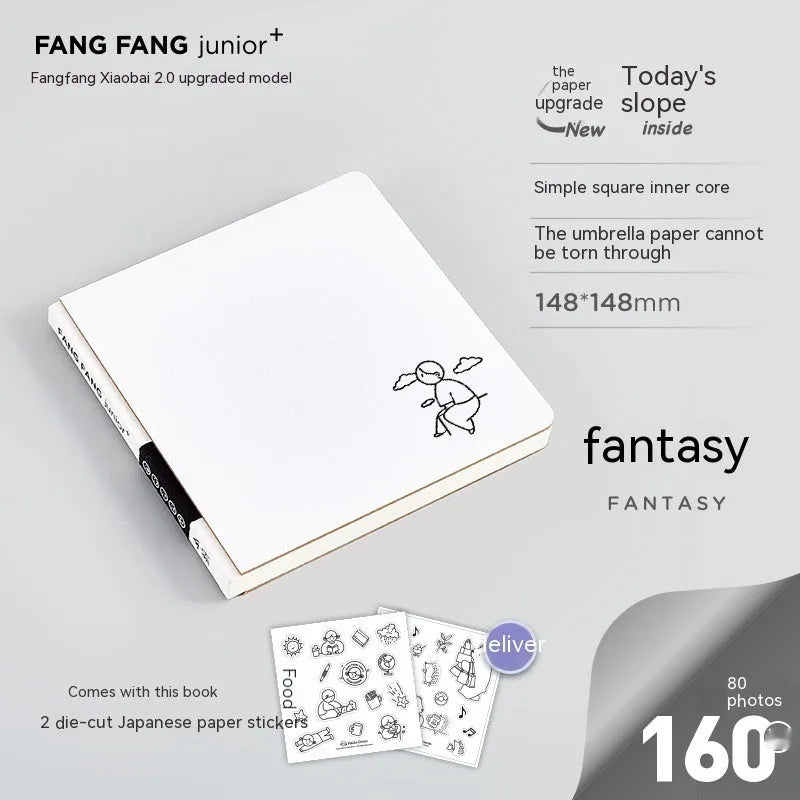 Square checkered diary notebook with 100 pages measuring 148x148mm