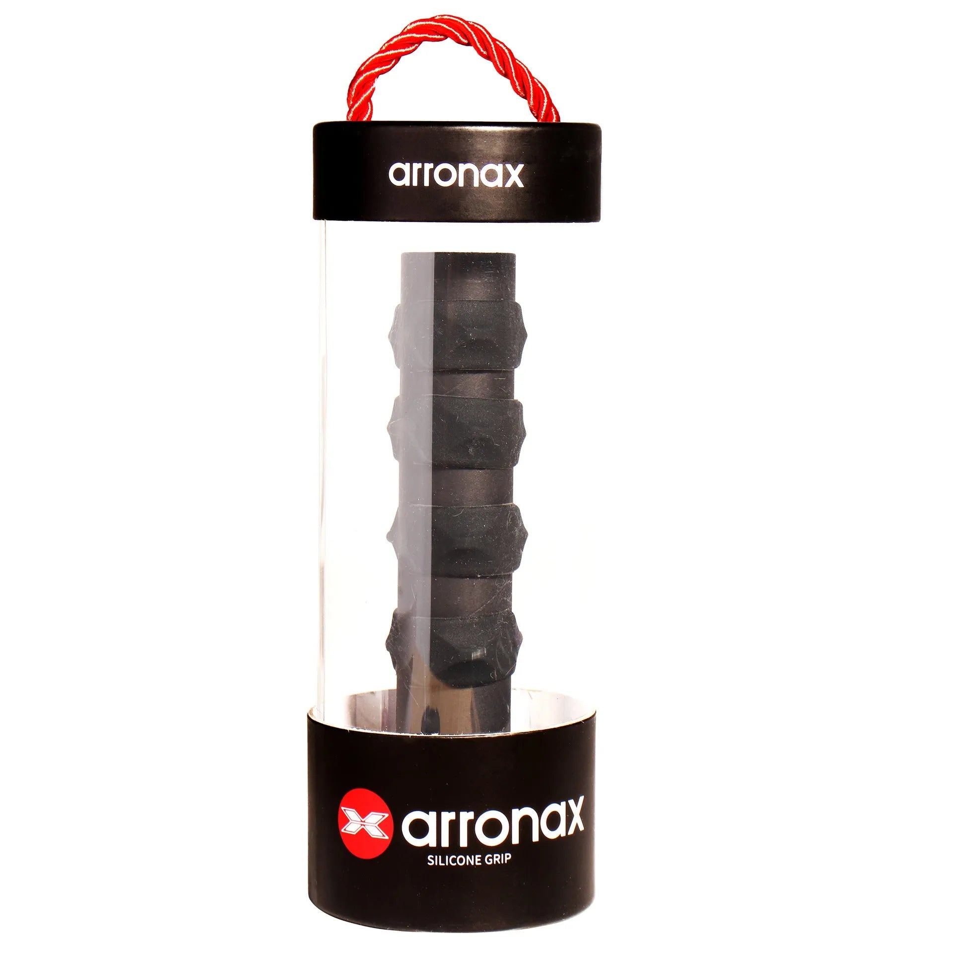 Silicone racket hand rubber buckle in multiple colours, shown with dimensions 17.6cm by 6.4cm.