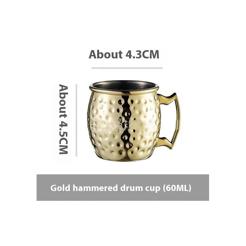 Stainless steel Moscow mule cup with copper plating in metallic finish