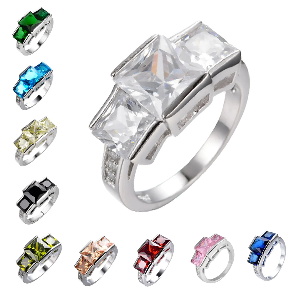 Copper electroplated colourful ring ornament in geometric design showing multiple colour options