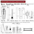 23-piece stainless steel cocktail set with bartender tools and European style acrylic accessories