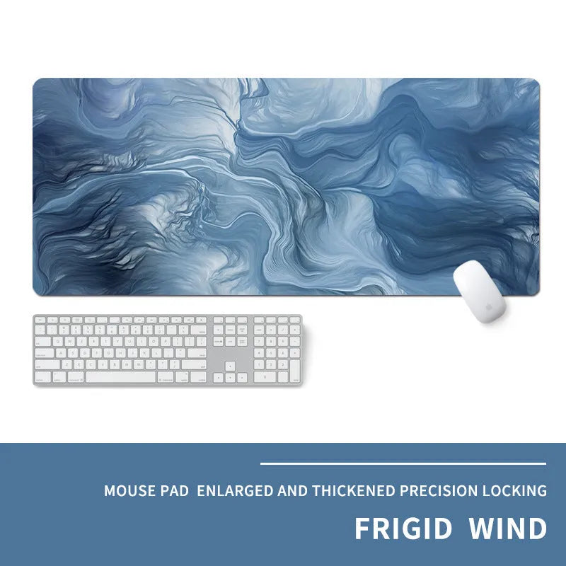 Oversized gaming mouse pad with extended surface for keyboard and mouse on desk