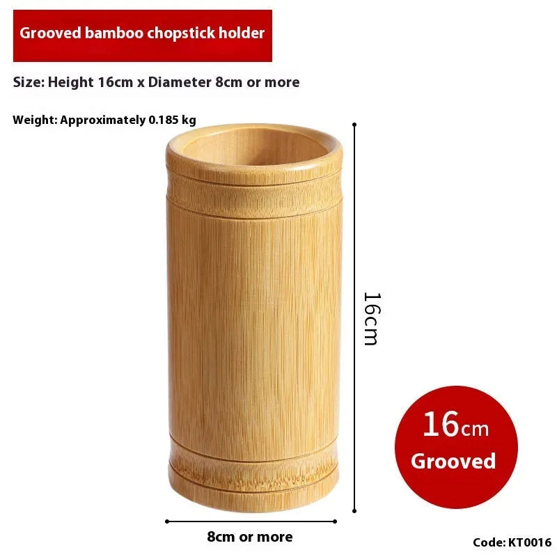 Creative bamboo chopsticks holder for portable household utensil storage.