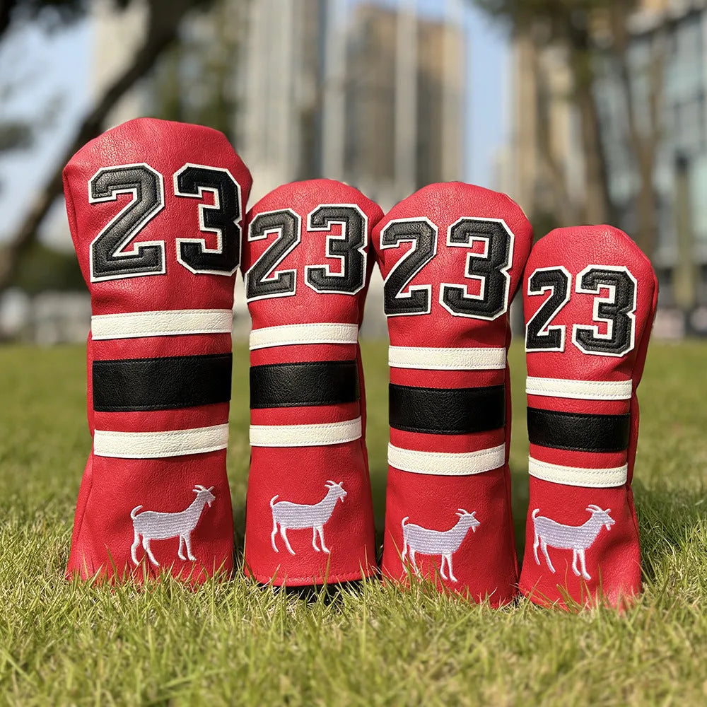 Wooden pole design golf club sleeve set with four headcovers in choice of colours