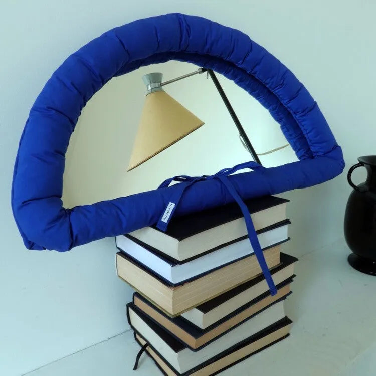 Hanging fabric mirror with cotton padding in modern simple style showing 23x40cm dimensions