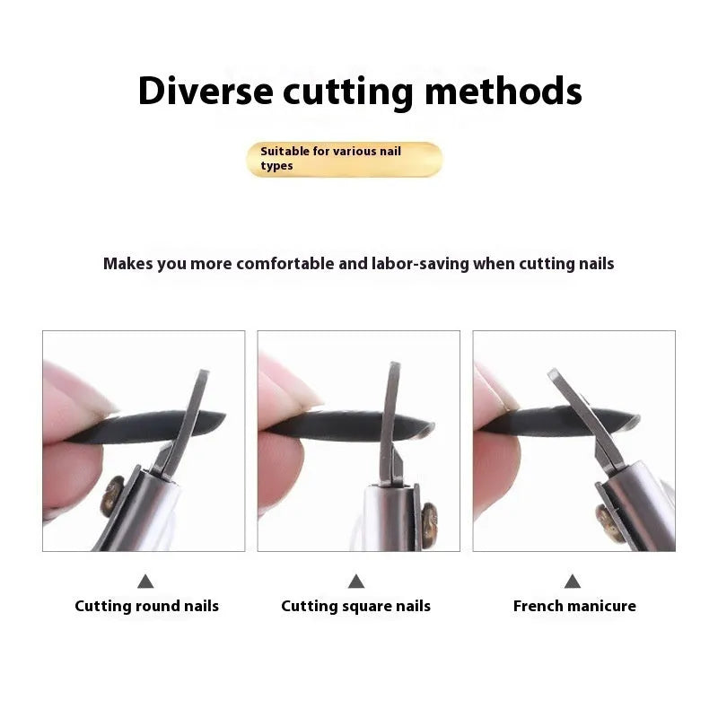 Titanium French U-shaped nail scissors with stainless steel construction showing three colour options