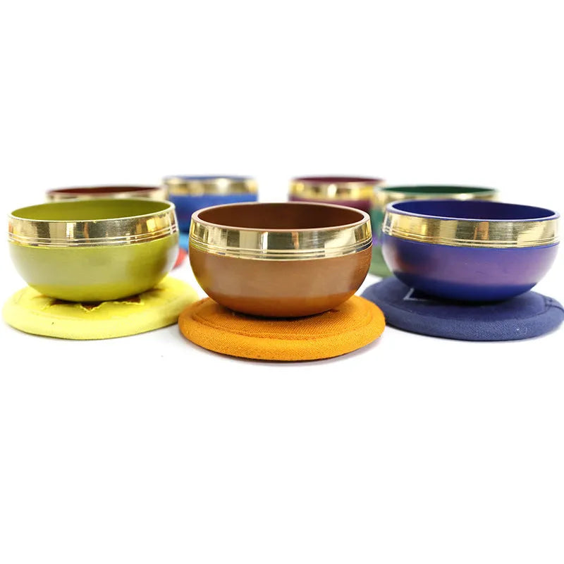 Handmade 7.8cm Himalayan singing bowl in one of seven colours for meditation and yoga