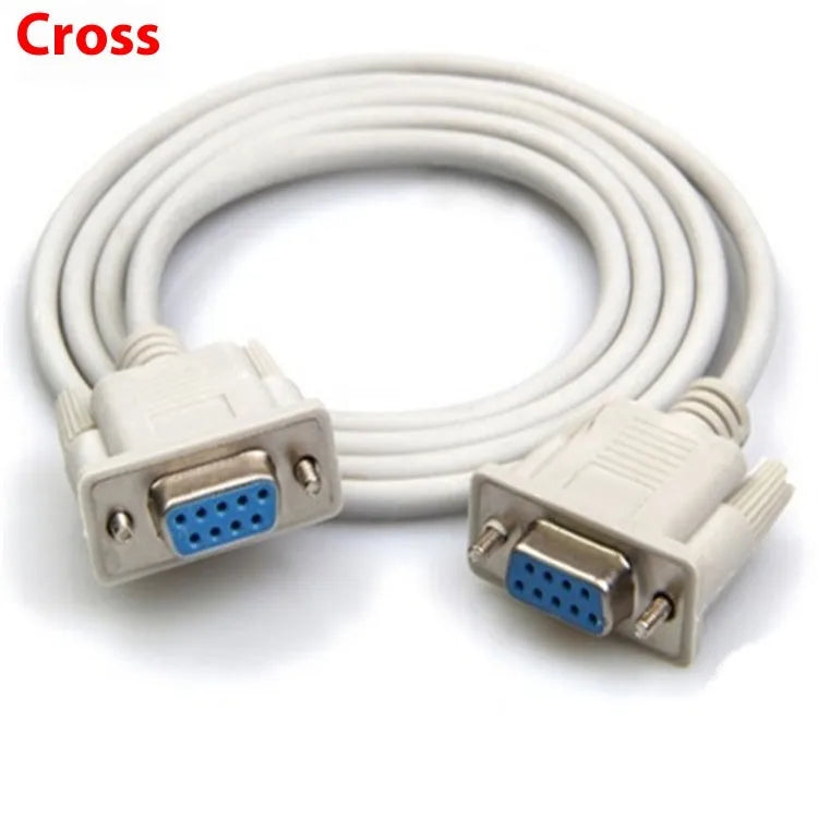 Milky white RS232 serial cable with DB9 female connectors on both ends