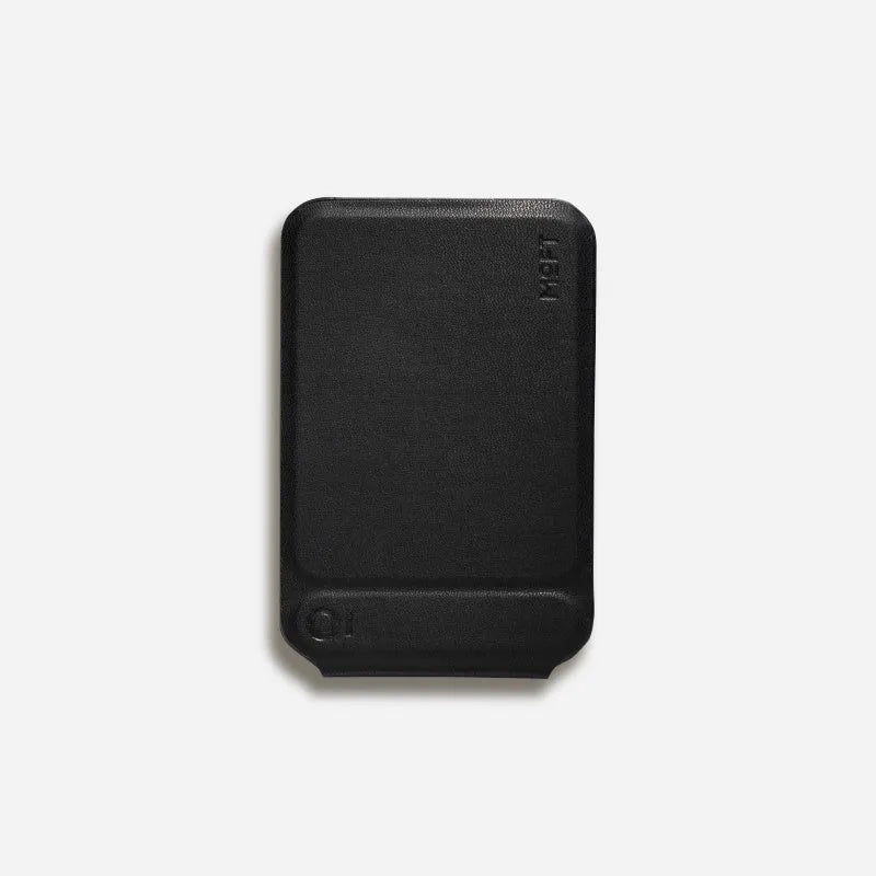 Black magnetic mobile phone holder case showing front view and side profile measuring 96.5mm.