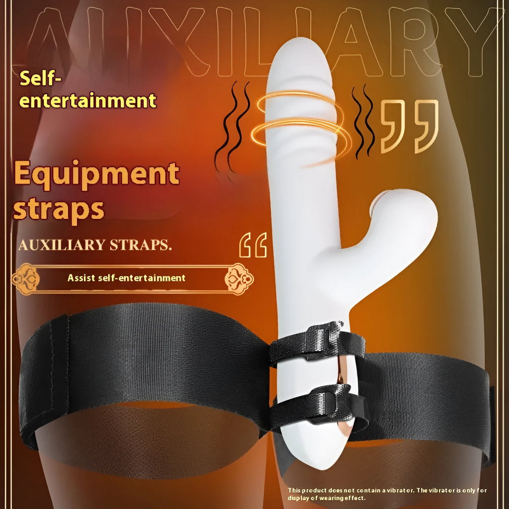 Black knitted belt adult toy strap harness for hands-free use