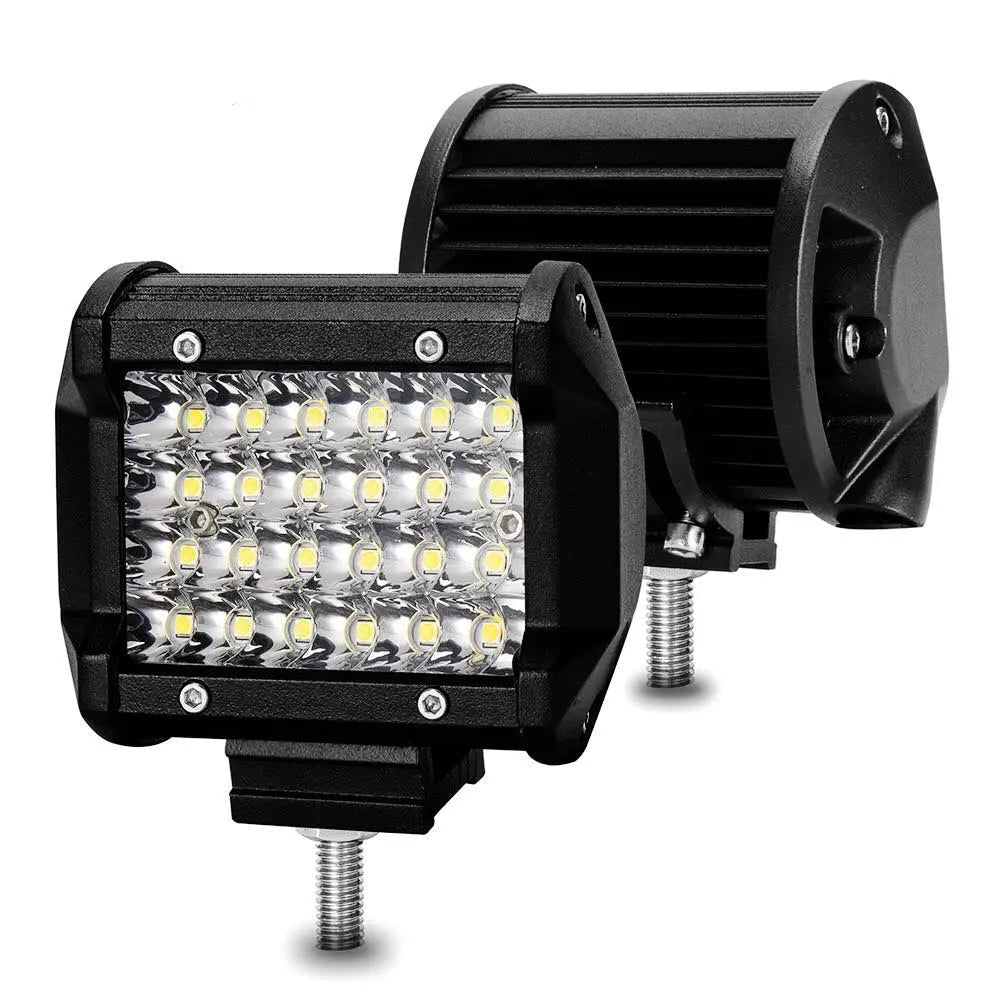 Black 4-row LED strip light with 24 LED beads for off-road vehicle mounting