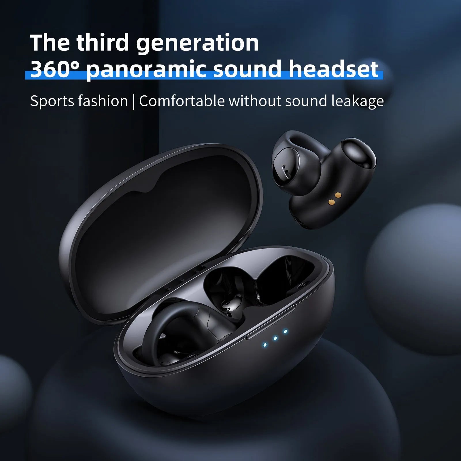 T306 Bluetooth wireless gaming headset with clip-on ear hook design in black or white colour