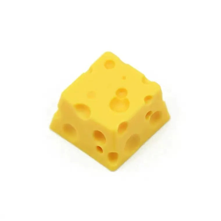 Yellow resin cheese character keycap for mechanical keyboards with Cherry MX compatibility