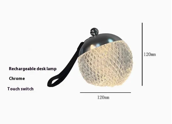 Modern minimalist portable desk lamp with dimmable touch control and 12cm diameter