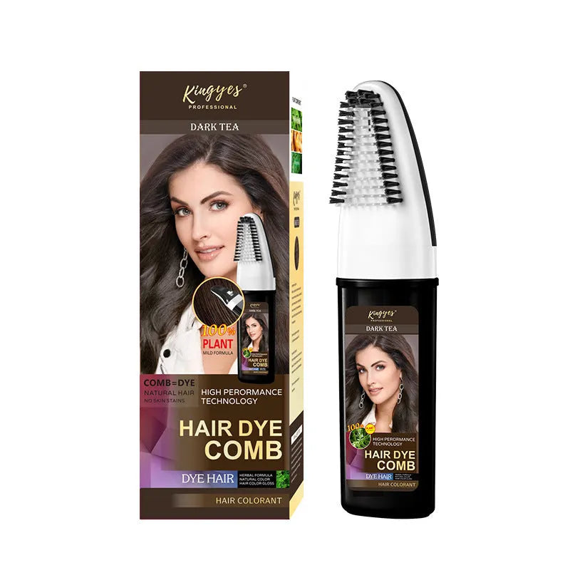 Permanent hair dye kit 200ML tube with applicator comb in Brown, Wine Red, or Dark Brown shades.