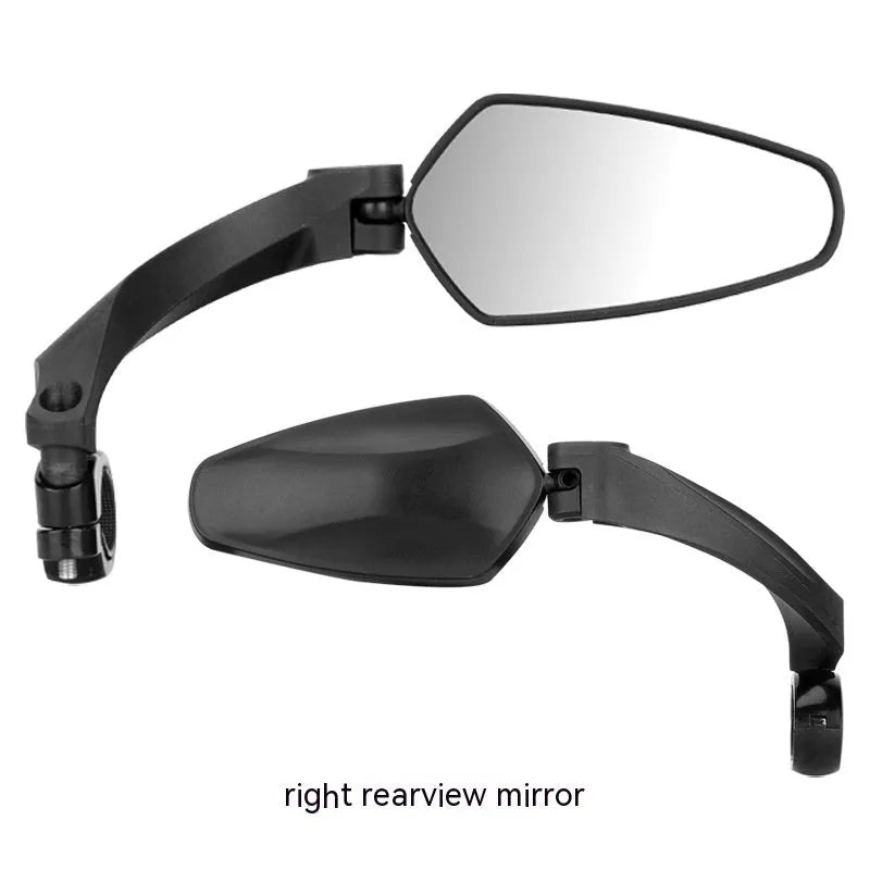 Black acrylic rearview mirror for mountain bike handlebars
