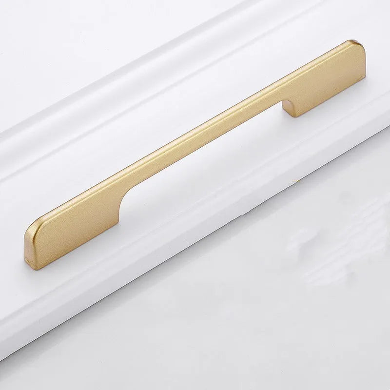 Gold coloured aluminium alloy T-shaped single hole cabinet door handle