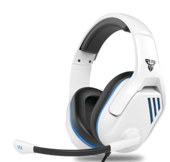 MH86 black and white wired USB gaming headset with microphone and 50mm drivers