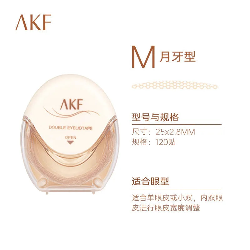 Roll of transparent lace-patterned double eyelid stickers for creating a natural eyelid crease.