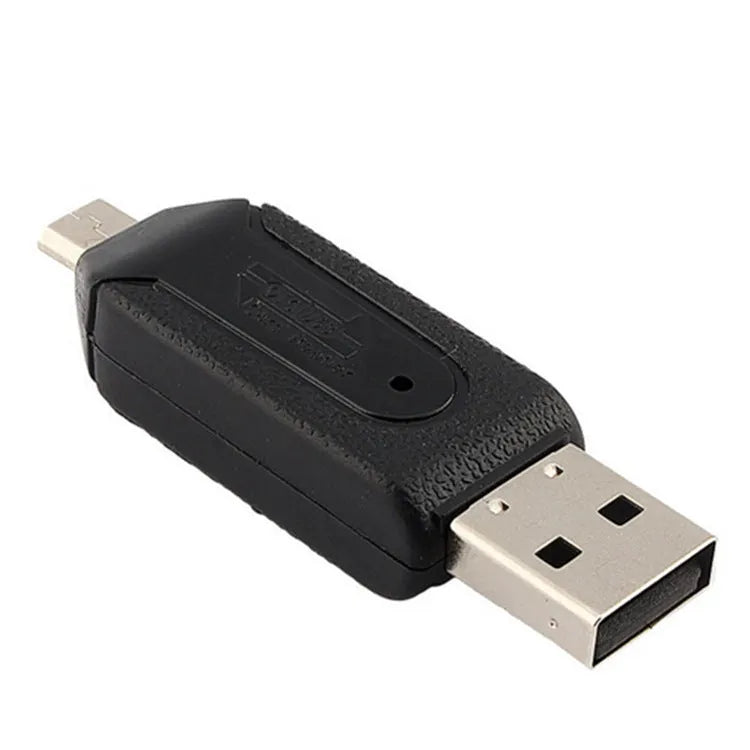 OTG card reader for computers and Android phones with SD and TF memory card slots