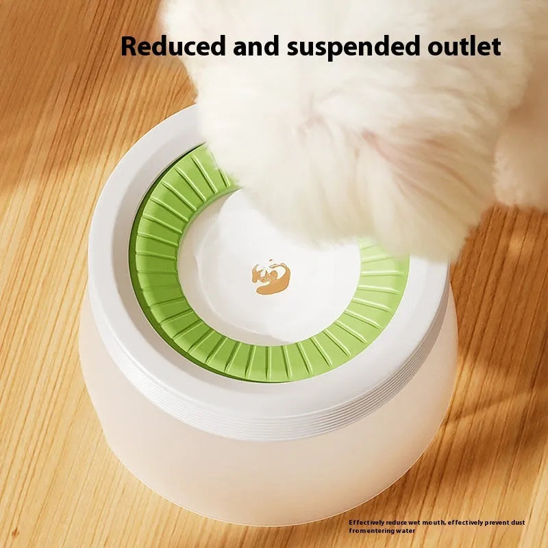 Suspension pet water bowl with non-wet mouth design in blue, green, and brown colour options showing 600ml and 1200ml capacities
