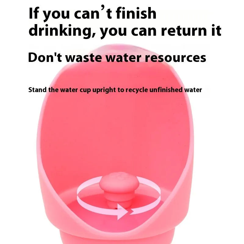 A folded and unfolded silicone water cup for pets, shown in green pineapple colour.