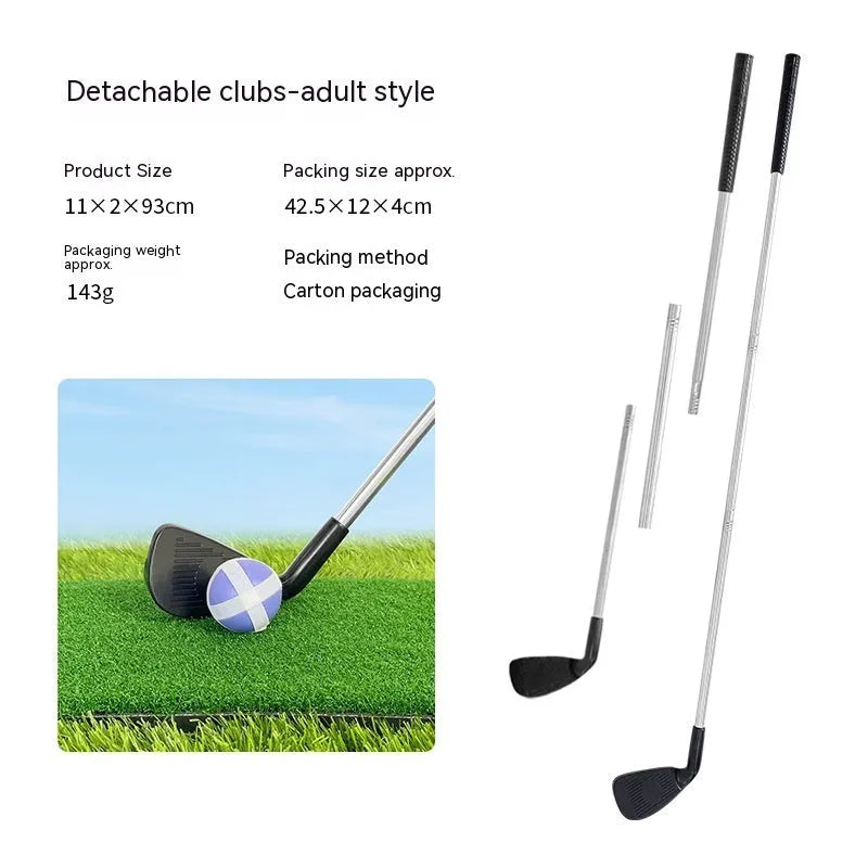 Metal golf club set with adult and children's versions for outdoor family sport