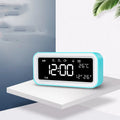 Blue rectangular LED atmosphere alarm clock with digital display and American style design