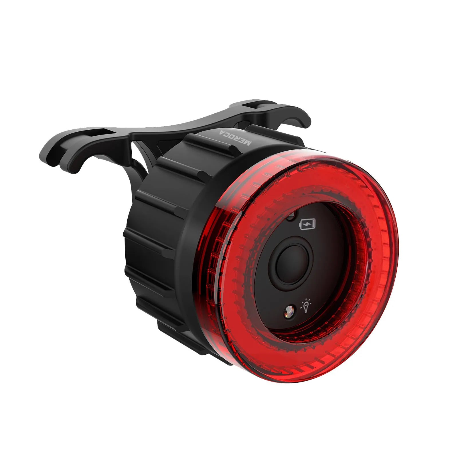 Black intelligent induction brake taillight for bicycles with aluminium alloy construction and mounting bracket