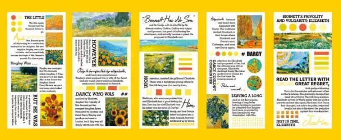 Pack of twenty rectangular paper stickers depicting landscape paintings, each measuring 60 by 120 millimetres.