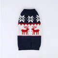 Navy blue knitted Christmas sweater for dogs in acrylic fabric on various sized pets