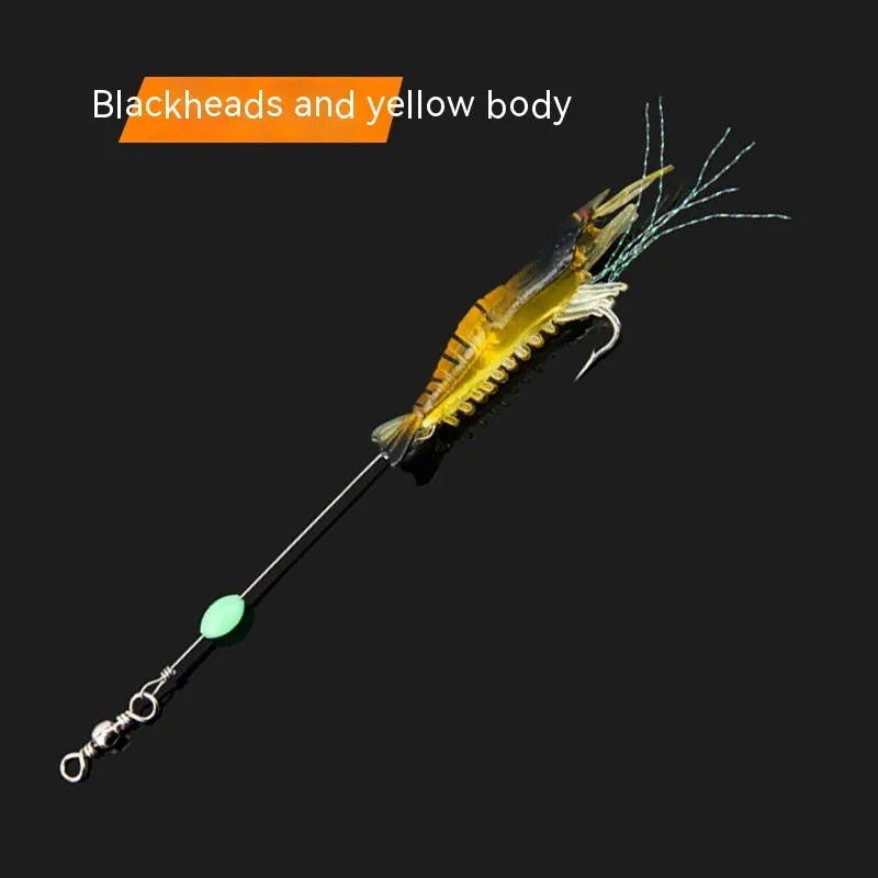 Luer soft fishing lure with hook in assorted colours including luminous variants