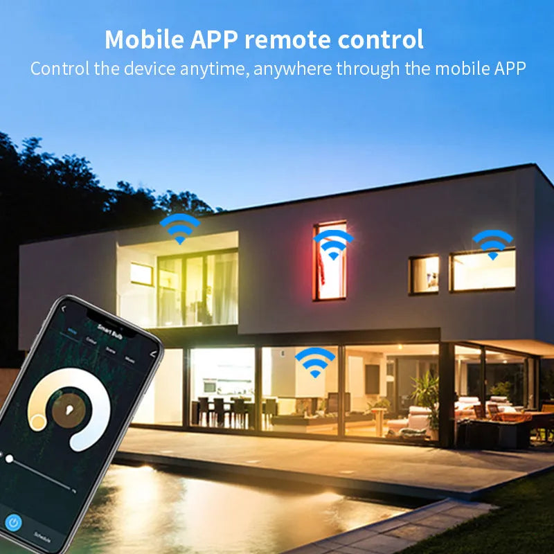 Smart GU10 LED spotlight bulb with RGBCCT lighting and Wi-Fi connectivity for voice control