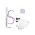 A four-pack of clear nano microneedle skincare patches on a white background.