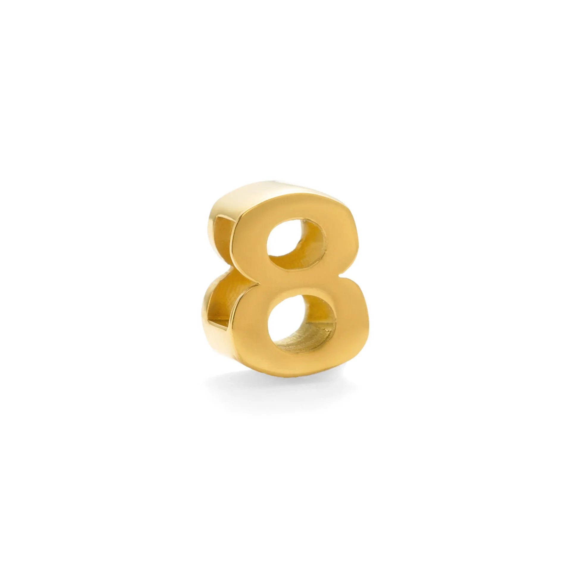 Gold titanium steel necklace with a letter A charm on a 40.5cm chain.