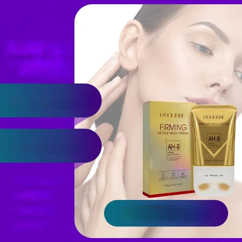 Neck moisturising cream with roller applicator for dry skin care treatment