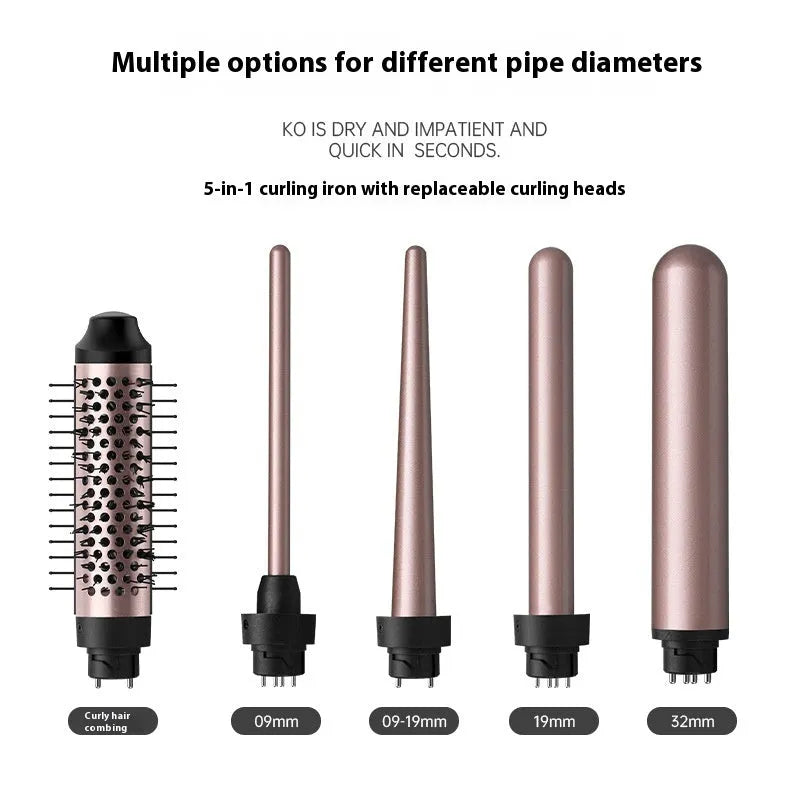 Automatic hair curler in rose gold or black with 1000W power and international voltage settings