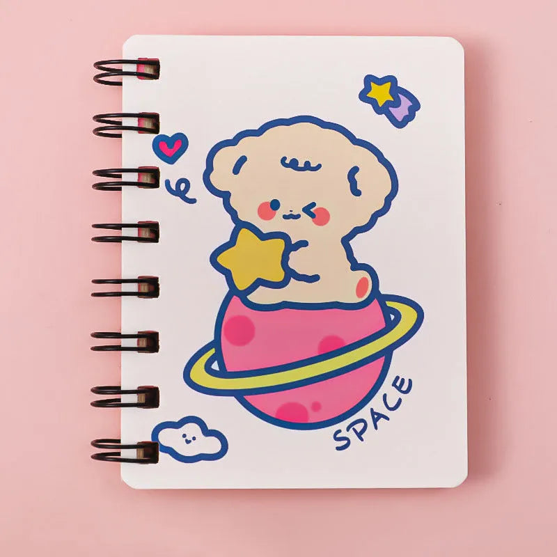 Astronaut Flipped pocket notebook showing 10.5x8cm size and choice of themed covers.