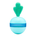 Blue durable rubber interactive dog treat dispenser puzzle ball toy for medium large dogs