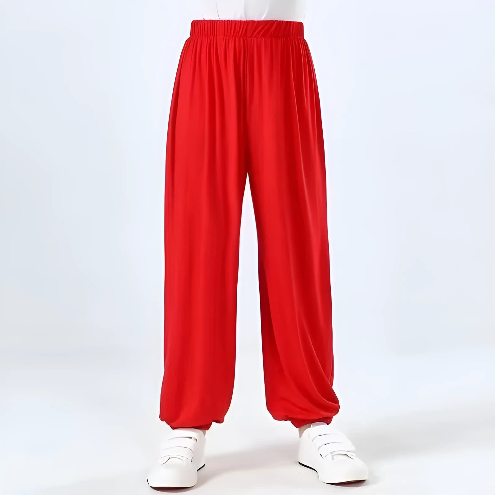 Children's black high elasticity practice trousers for Sanda martial arts training