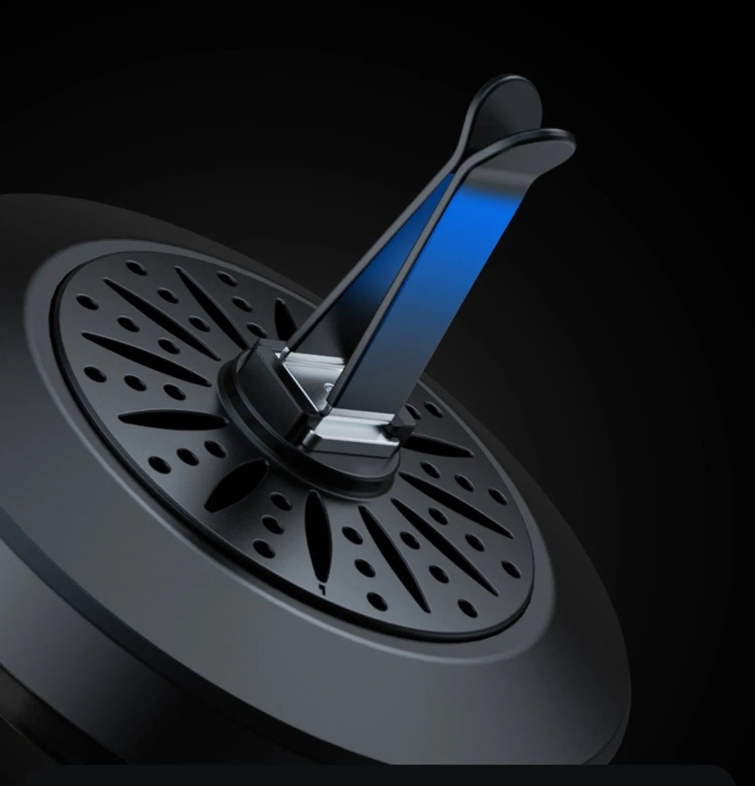 3D RGB voice-controlled car atmosphere light with aromatherapy diffuser mounted on car air vent