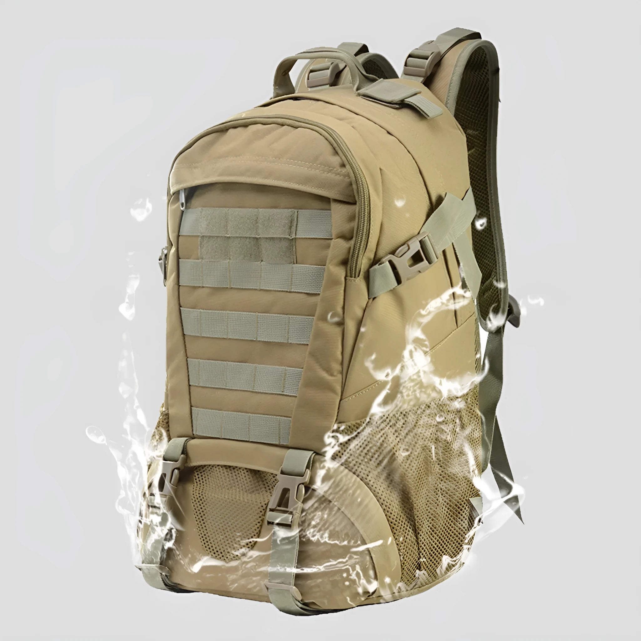 Oxford cloth mountaineering backpack in camouflage pattern with air pillow belt system for outdoor hiking