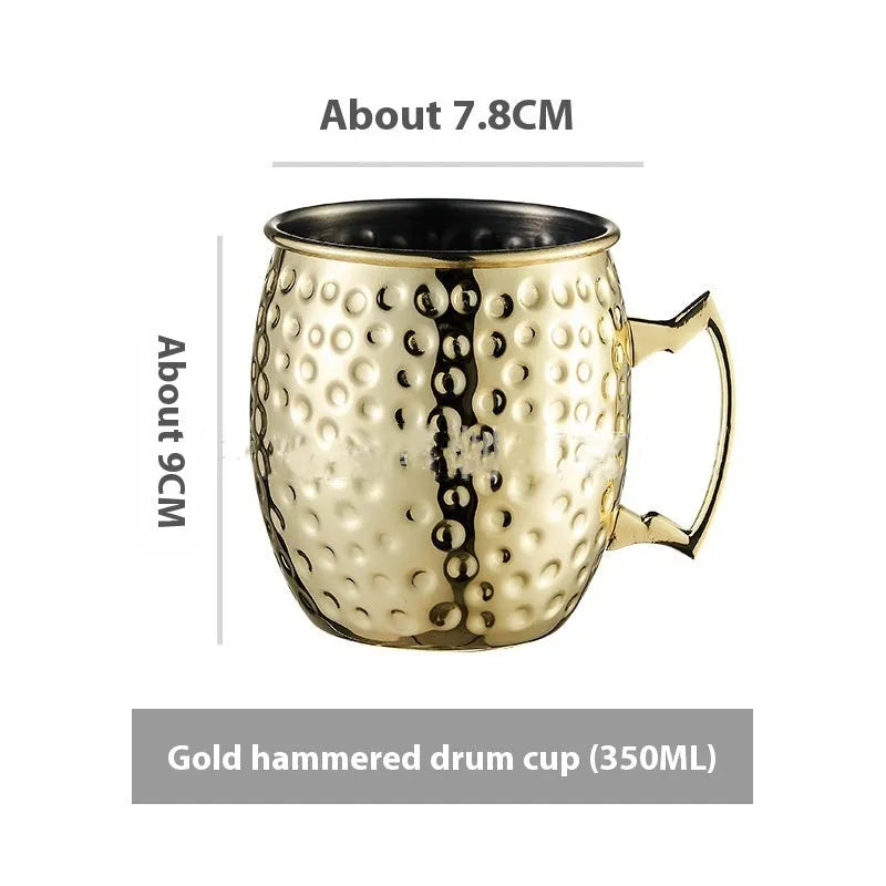Stainless steel Moscow mule cup with copper plating in metallic finish