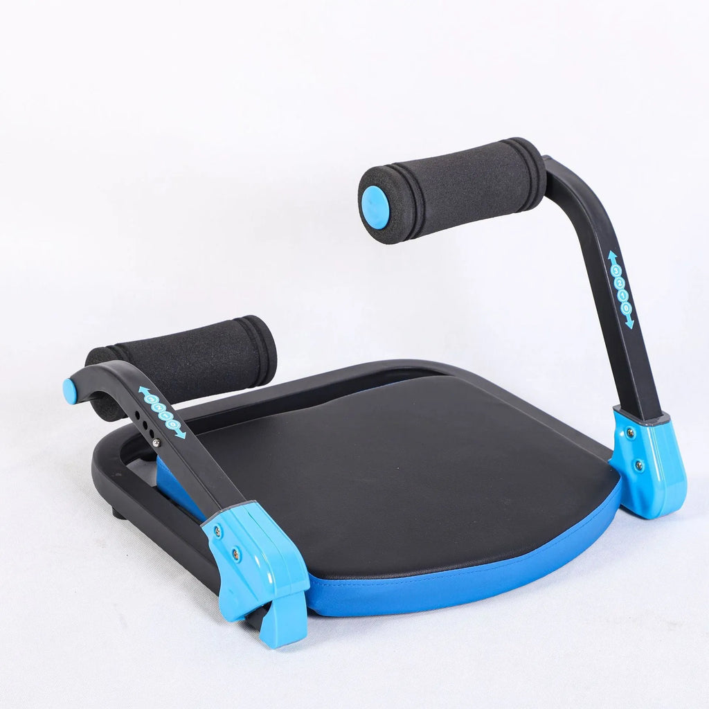 Compact red or sky blue abdominal fitness device for core training and body shaping