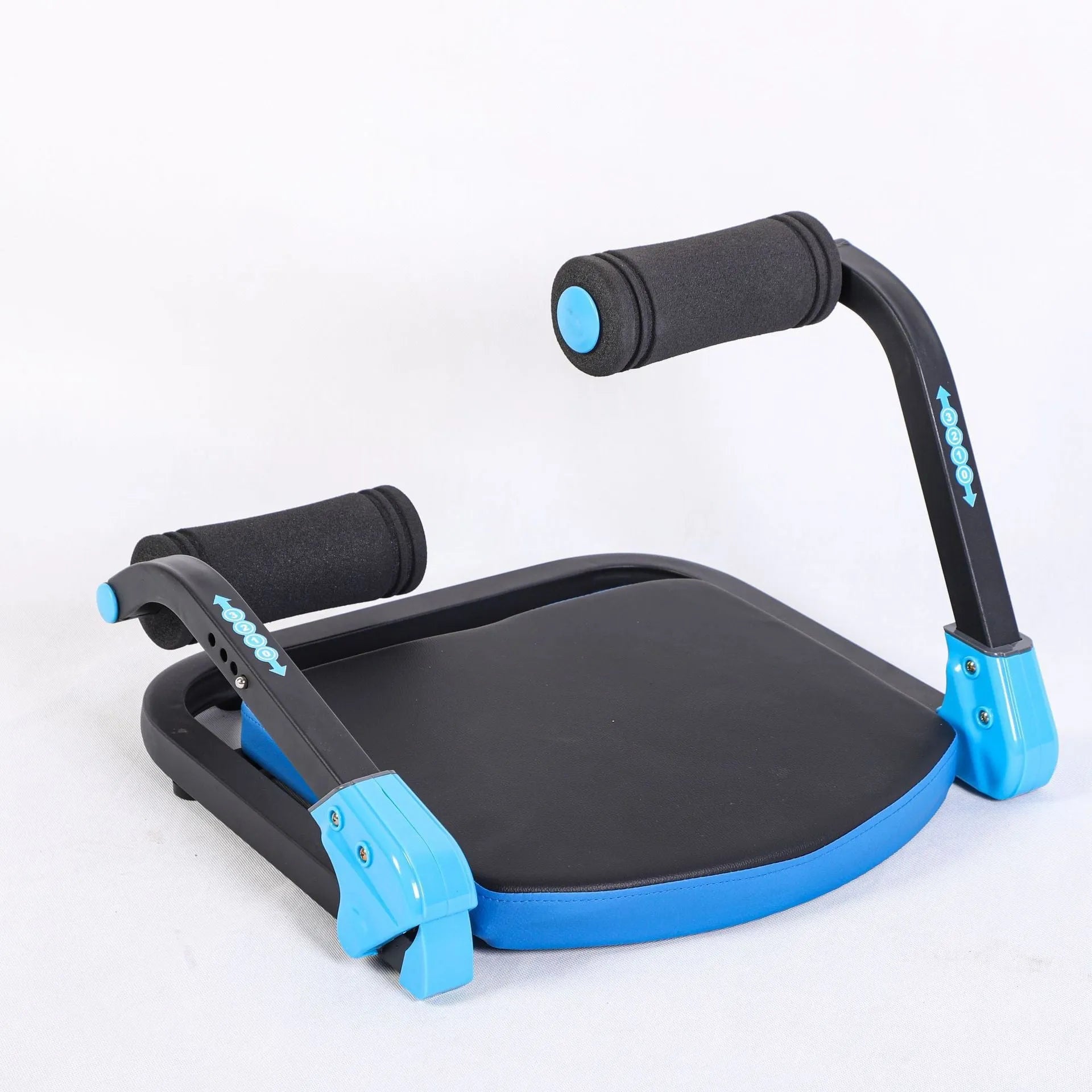Compact red or sky blue abdominal fitness device for core training and body shaping