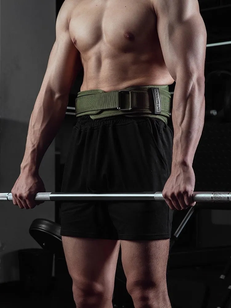 Men's army green ethylene weight-bearing belt for squat and pull support
