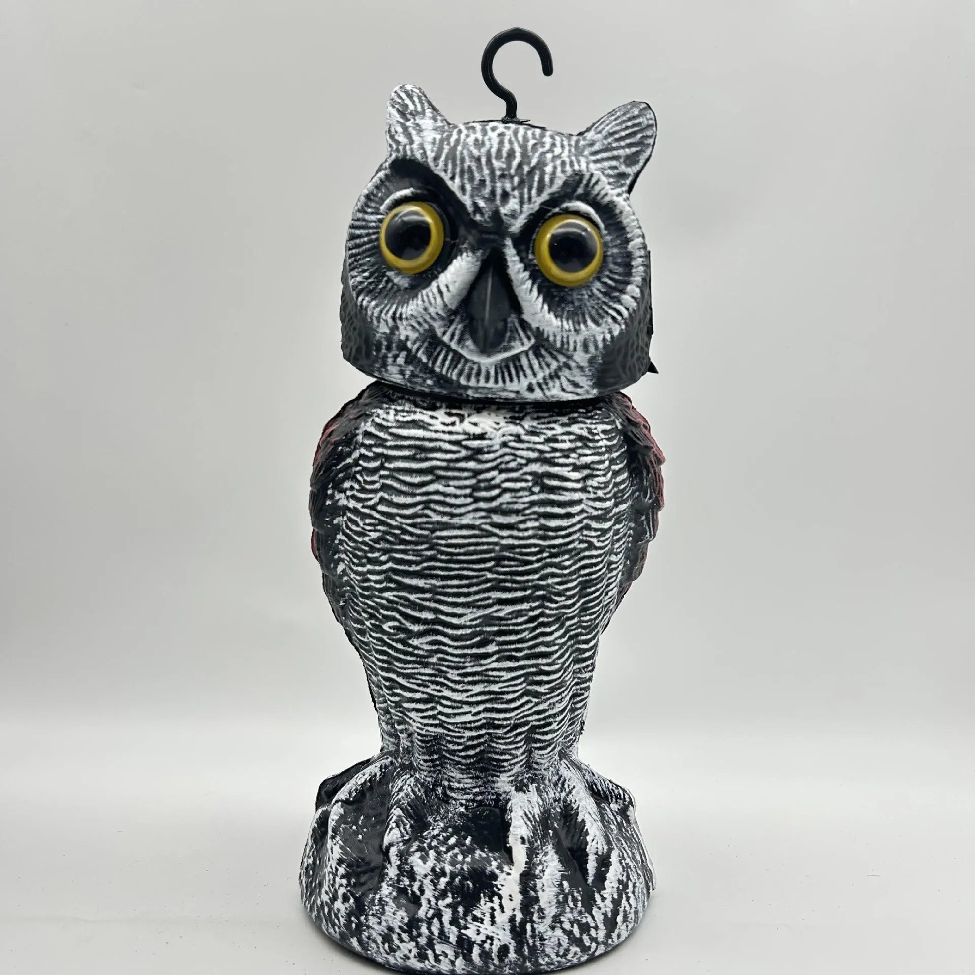 Artificial owl bait ornament with shaking head design for outdoor bird deterrent